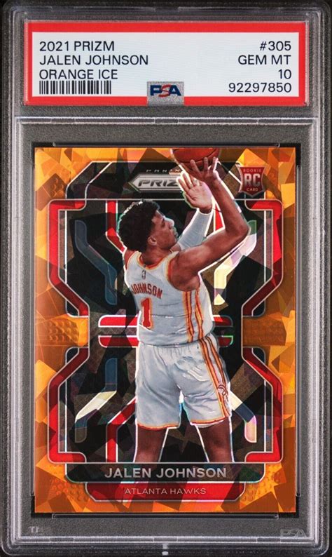 2021 22 Panini Prizm Orange Ice Prizm 305 Jalen Johnson RC For