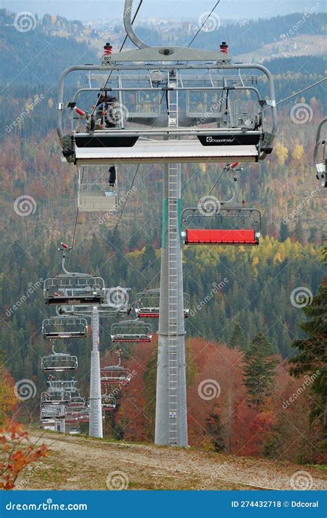 Ski Lift In Bukovel Largest Ski Resort In Carpathian Mountains