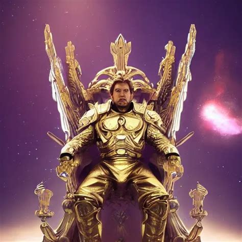 God Emperor Of The Galaxy Sits Upon His Resplendent Stable Diffusion