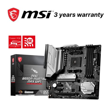 Msi Mag B550m Mortar Max Wifi Micro Atx Am4 Ddr4 Motherboard Shopee Philippines