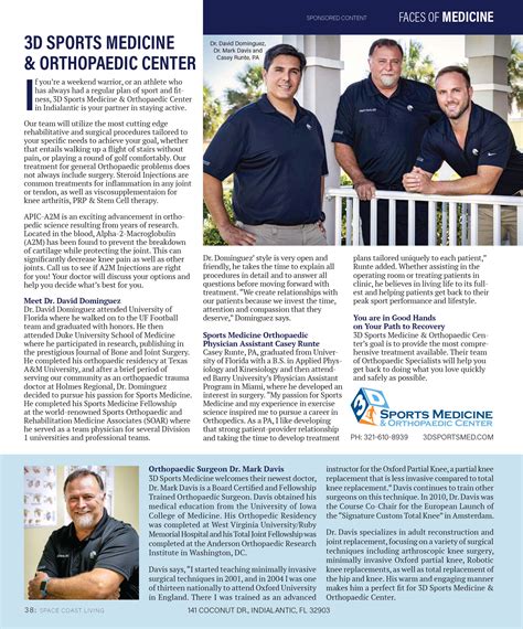 The Faces Of 3d Sports Medicine 3d Sports Medicine And Orthopaedic Center