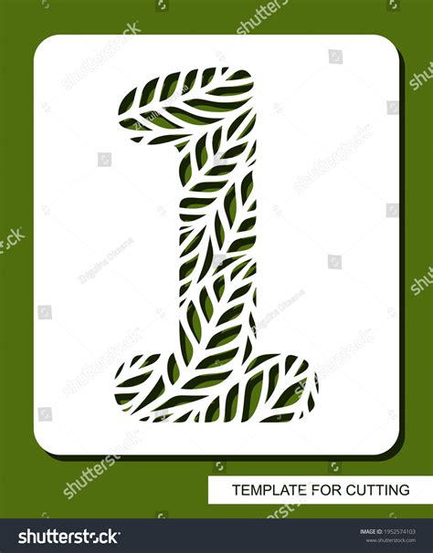 Stencil Number One 1 Carved Floral Stock Vector (Royalty Free ...