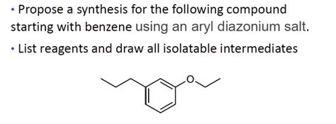 SOLVED Propose A Synthesis For The Following Compound Starting With