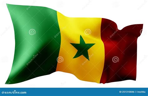 Flag Of Senegal Waving In The Wind Stock Illustration Illustration