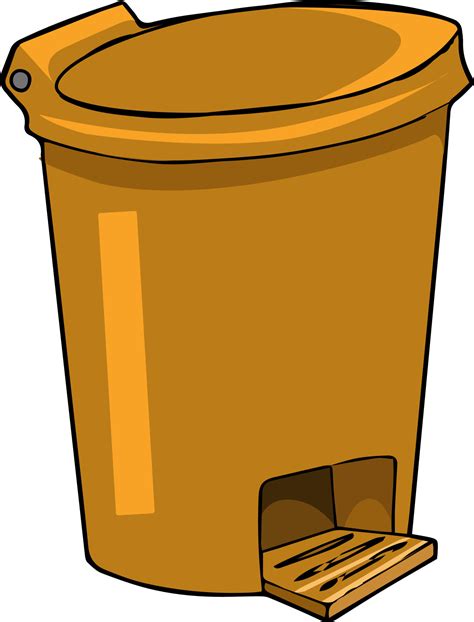 A Plastic Dustbin In Orange Colour Illustration Vector On White