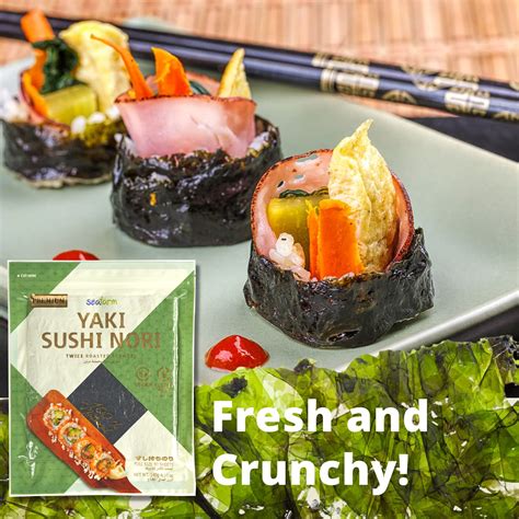 Seafarm Yaki Sushi Nori Twice Roasted Seaweed Sheets Oz Vegan