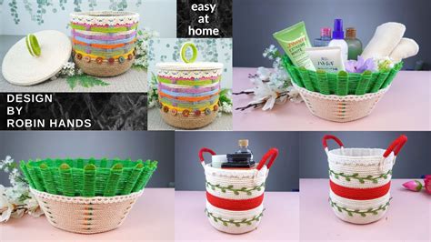 Ideas Diy Recycle Plastic Bottles And Cardbroad To Basket Diy Rope