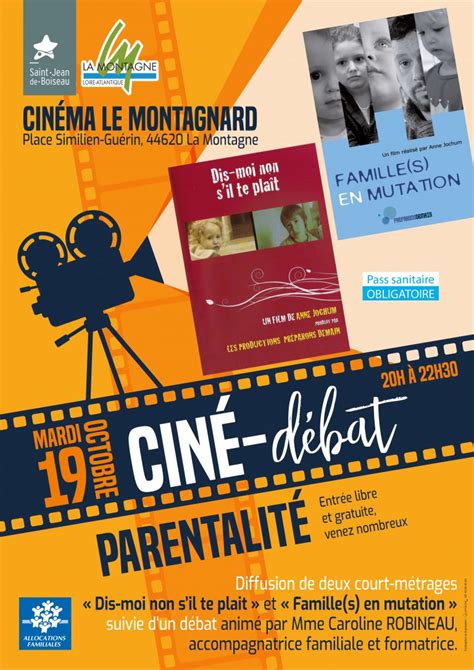 Ciné débat parentalité Mairie Saint Jean de Boiseau