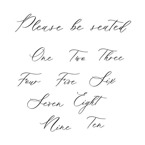 Please Be Seated Hand Drawn Modern Calligraphy Inscription For