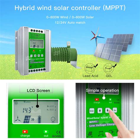 Original Factory 1400w 12v 24v Off Grid Mppt Wind Solar Hybrid Charge Controller Design For 0