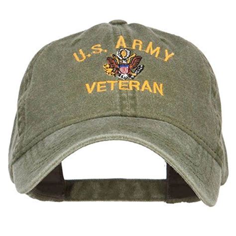 Us Army Veteran Military Embroidered Washed Cap Olive Osfm Washed