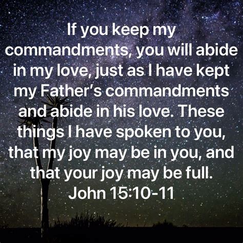 John 1510 11 If You Keep My Commandments You Will Abide In My Love