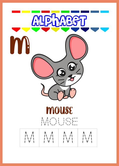 alphabet letter m for mouse 8628097 Vector Art at Vecteezy