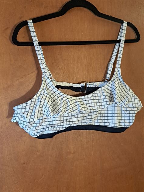 Women S No Boundaries Bikini Top Black And White SZ 1X Gem