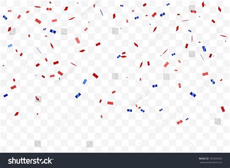 Red Blue Confetti Falling On Transparent Stock Vector Royalty Free