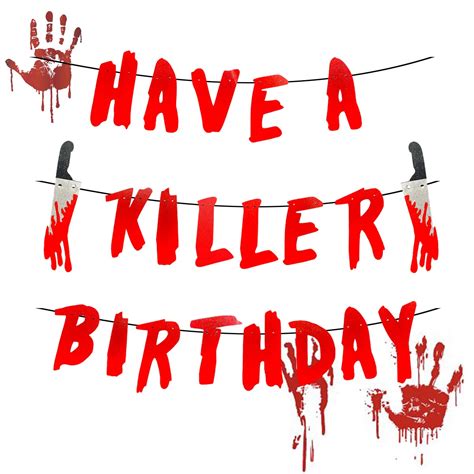 Have A Killer Birthday Party Banner Halloween Horror Party Garland