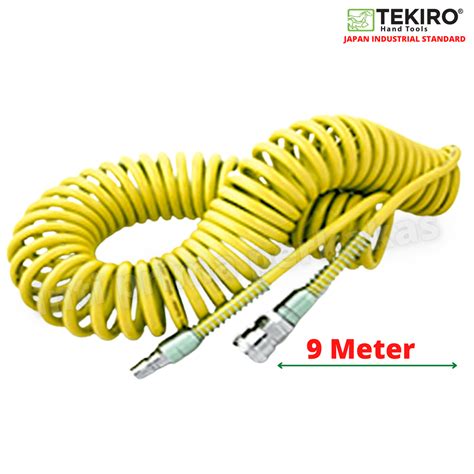 Tekiro Recoil Hose Meter Selang Angin Kompresor Spiral Kuning