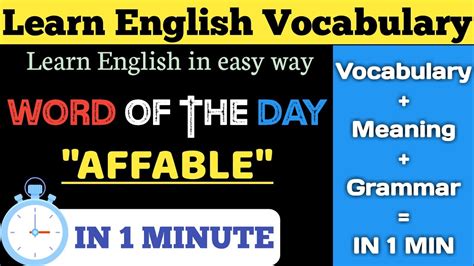 Affable: Meaning and Example| Grammar| improve vocabulary - YouTube