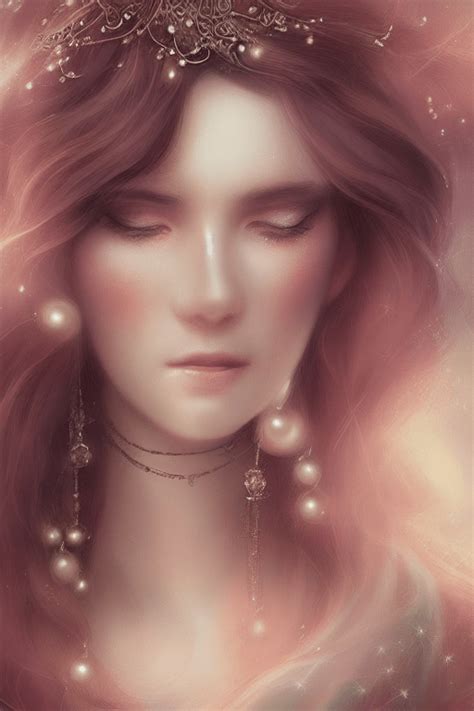 Fractal Art By Charlie Bowater A Woman With Pearls And Jewels In Her