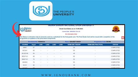 IGNOU Grade Card Status 2023: Direct Link