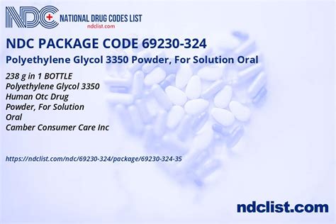 Ndc Package Polyethylene Glycol Powder For Solution Oral