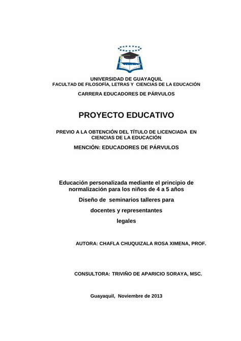 PDF PROYECTO EDUCATIVO Repositorio Universidad De Guayaquil