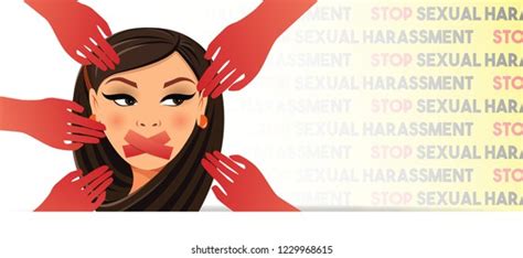 Stop Sexual Harassment Concept Stock Vector Royalty Free 1229968615