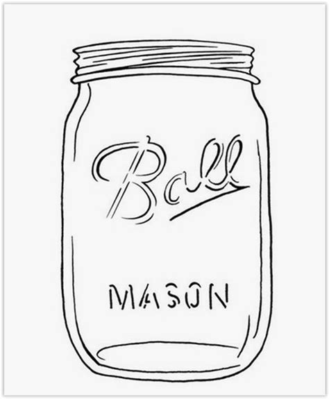 Mason Jar Outline Printable Printable Calendars At A Glance