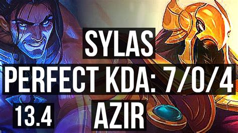 SYLAS Vs AZIR MID 7 0 4 400 Games Godlike KR Master 13 4