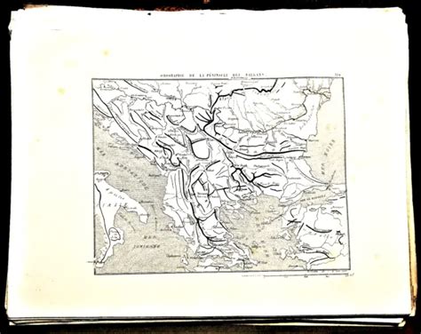 Antica Mappa Militare Marga Orographie De La Peninsule Des