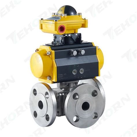 ANSI JIS DIN Pneumatic Electric Actuator 3 Way Industrial Float