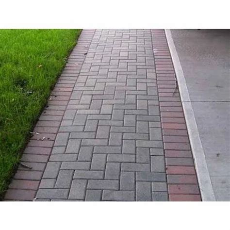 grey ceramic rectangular interlocking paver block thickness   mm