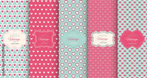 Pink heart seamless pattern background Stock Vector | Adobe Stock