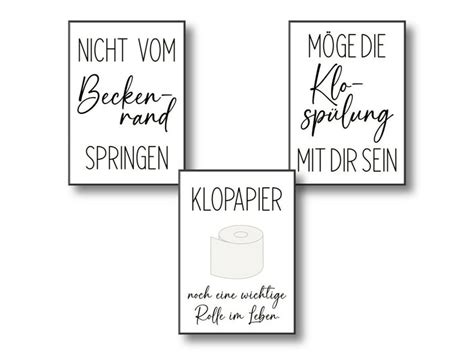 3 Wandbilder DIN A4 Lustige Badezimmer Sprüche Premium Print ohne