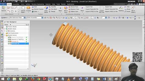 Siemens Nx Detailed Thread In Nx Youtube