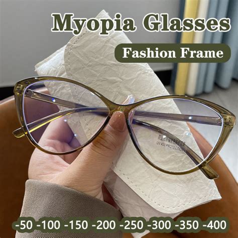 To Graded Glasses Cat Eye Myopia Glasses For Women Retro Anti