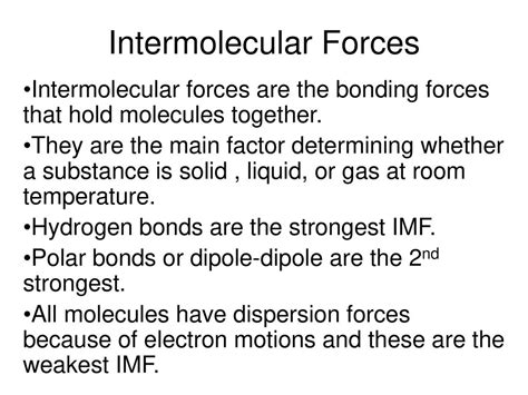 Intermolecular Forces Ppt Download