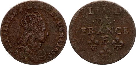 Coin France Liard Of France With Juvenile Bust Louis Xiv E