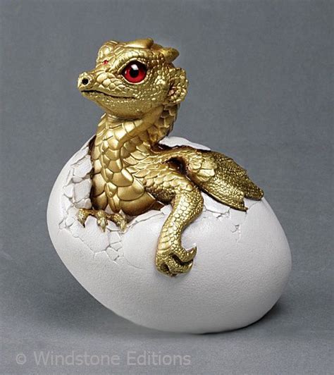 Golden Hatching Dragon By Reptangle On Deviantart Dragon Figurines