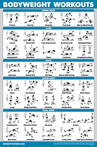 Buy QuickFit Bodyweight Workout Exercise - Body Weight Workout Chart ...