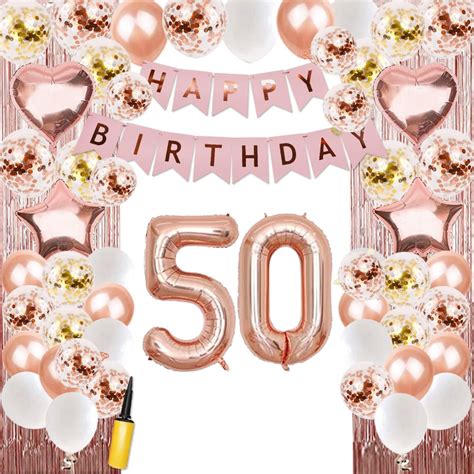 Sg Seller 50th Birthday Decorations 50th Birthday Balloon Rose Gold