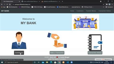 Basic Banking System Using Html Css Javascript Php Youtube