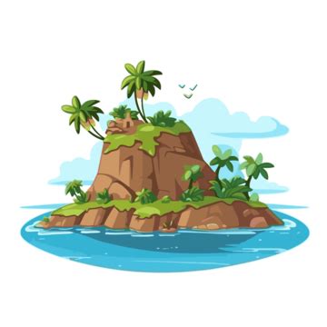 Island Clipart Image Of Tropical Island Vector Illustration Cartoon