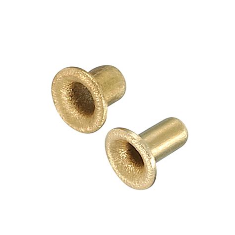 Uxcell Hollow Copper Rivet M M Dia Rivets For Connecting Gold Tone