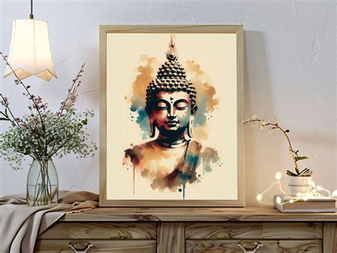 Printable Watercolor Painting Of Buddha Etsy