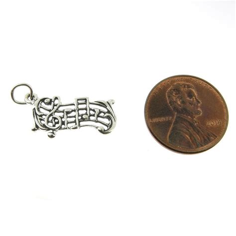 925 Sterling Silver Music Score Lined Music Notes Charm Made In Usa Ebay