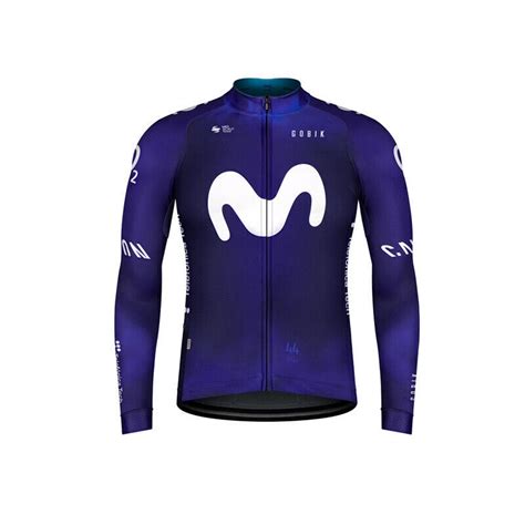 Movistar Thermal Fleece Cycling Long Sleeve Jersey Bib Pants