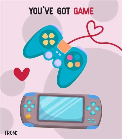 Gamer Printable Valentine Cards Homemade Heather