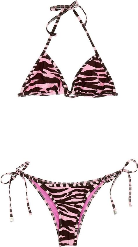 Attico Zebra Bikini Shopstyle Two Piece Swimsuits