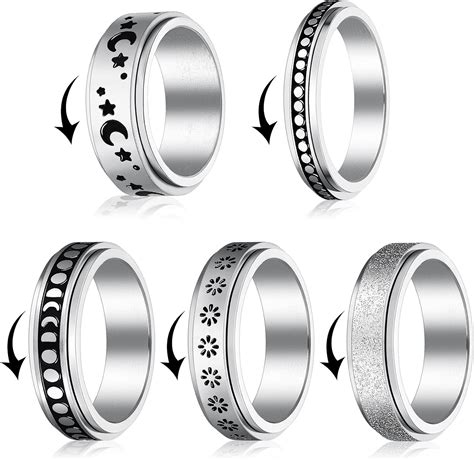 Anillos Giratorios De Acero Inoxidable Anillo Giratorio Fidget Para